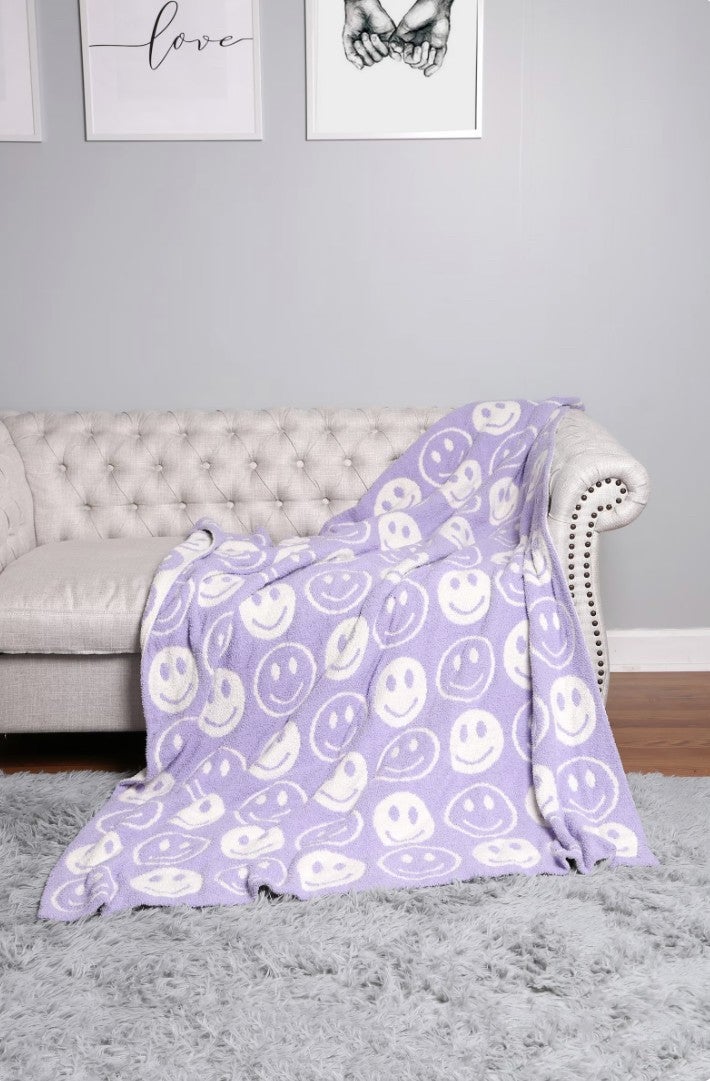 Luxury Happy Face Throw Blanket