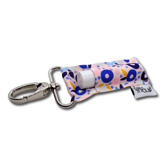 Pale Pink Floral LippyClip® Lip Balm Holder