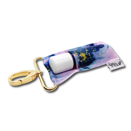 Pink Midnight Marble LippyClip KISS for larger lip balms, essential oil rollers, etc.
