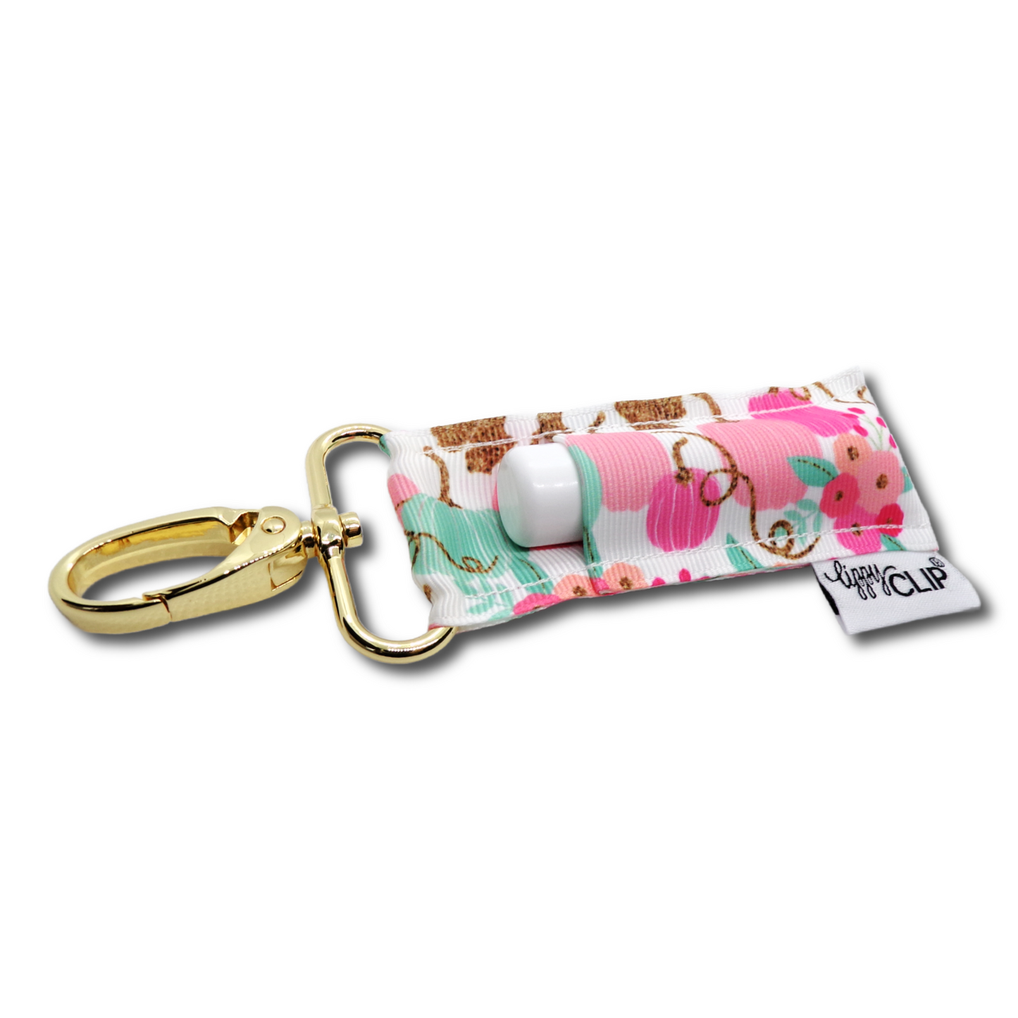 Pink and Aqua Pumpkins LippyClip® Lip Balm Holder