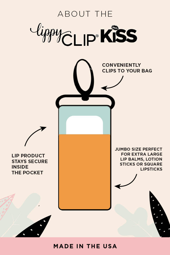 Floral Cow LippyClip KISS for larger lip balms, essential oil rollers, etc.