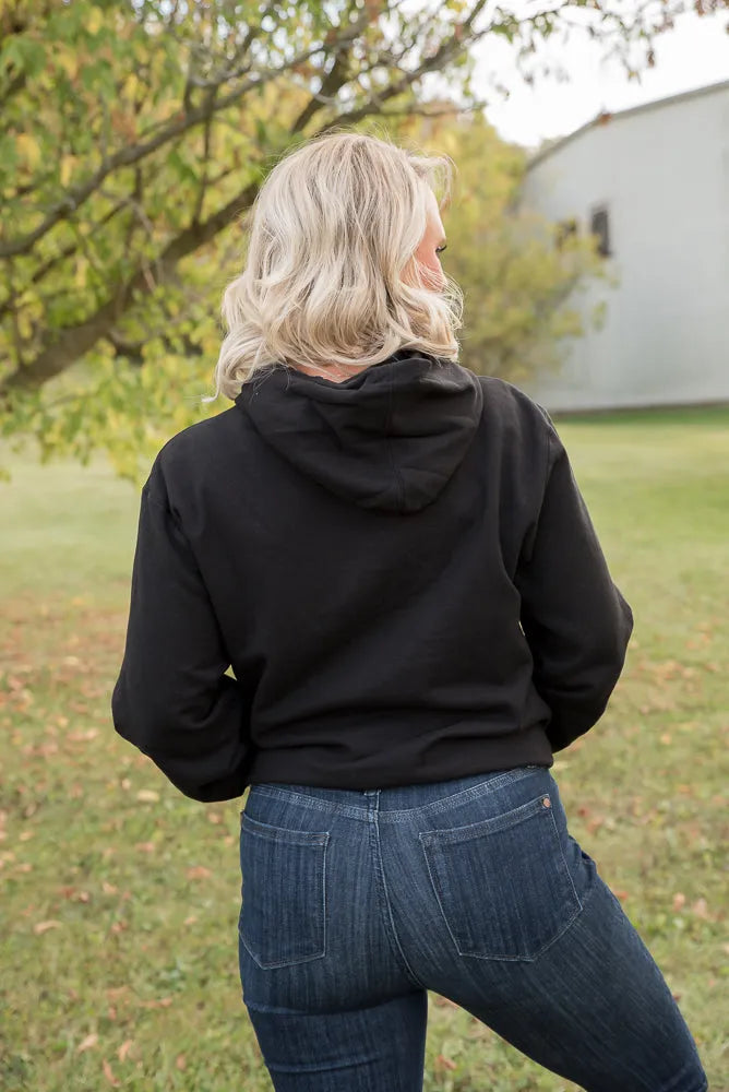 Boy Mama Graphic Hoodie in Black