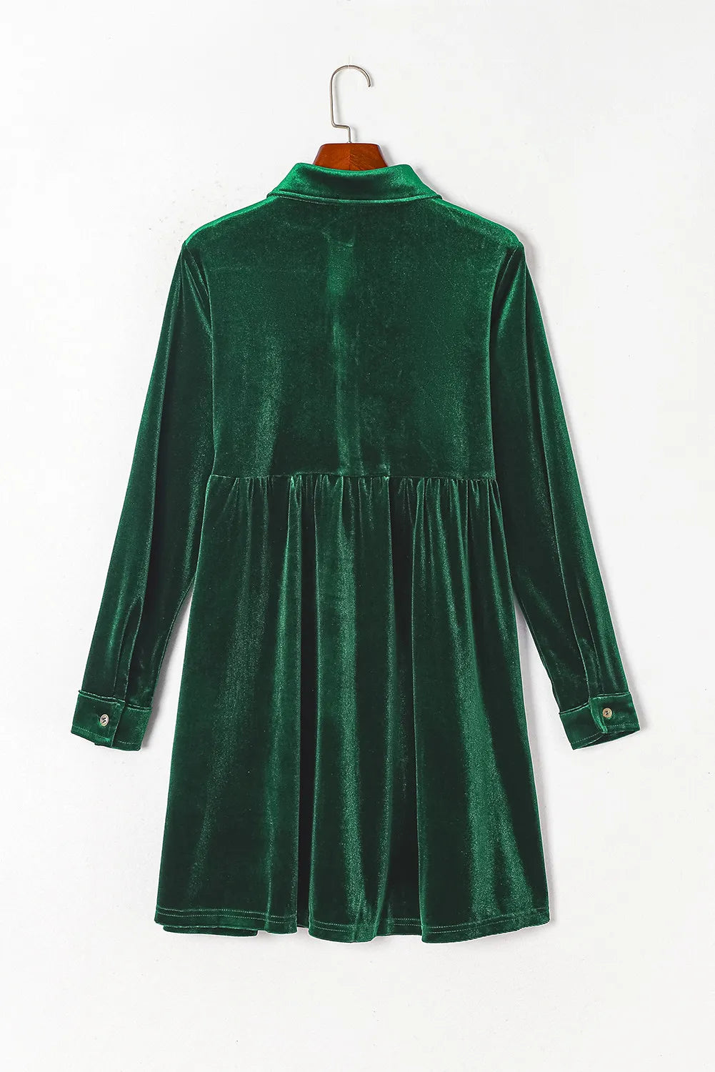 green ruched button down dress SHEIN Priv Ruched Button Front Belted Shirt Dress