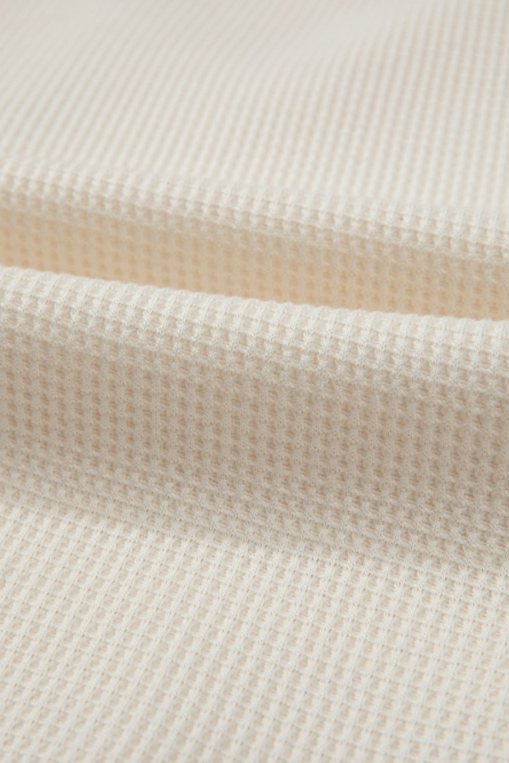 Waffle-Knit Two-Tone Long Sleeve Hoodie