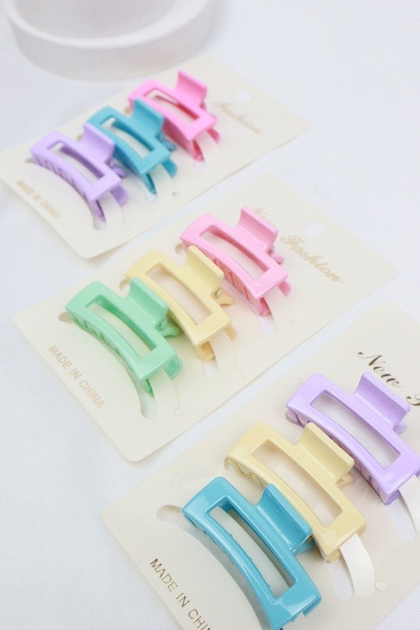 Mini Rectangle Claw Clip Set