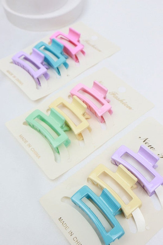 Mini Rectangle Claw Clip Set
