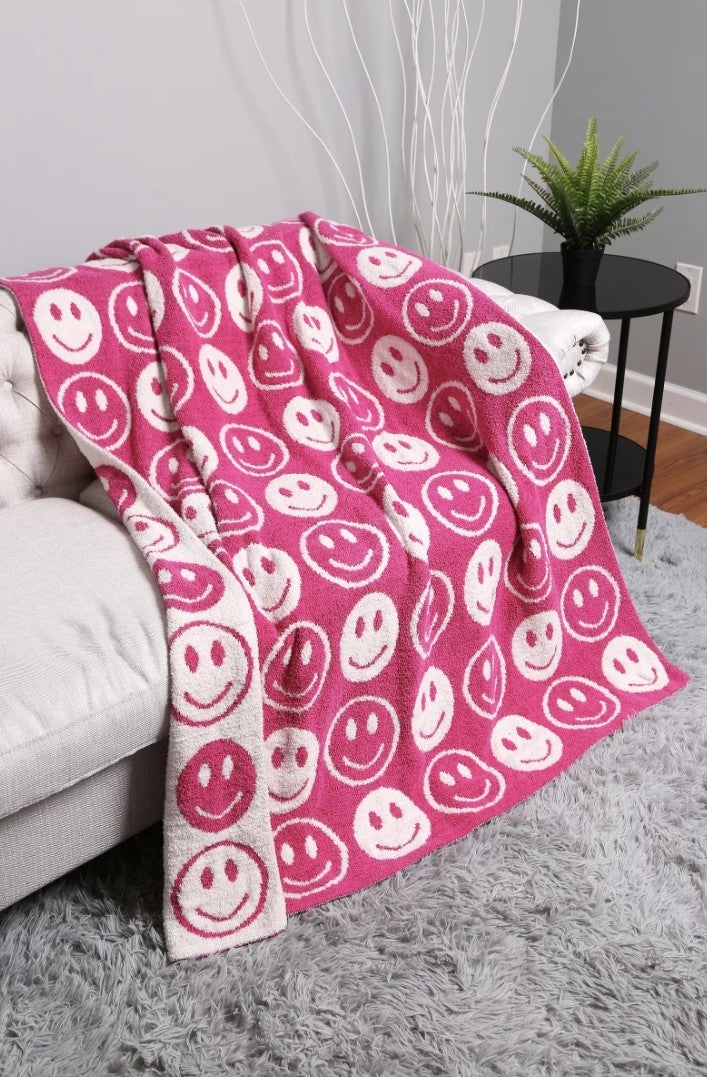 Luxury Happy Face Throw Blanket