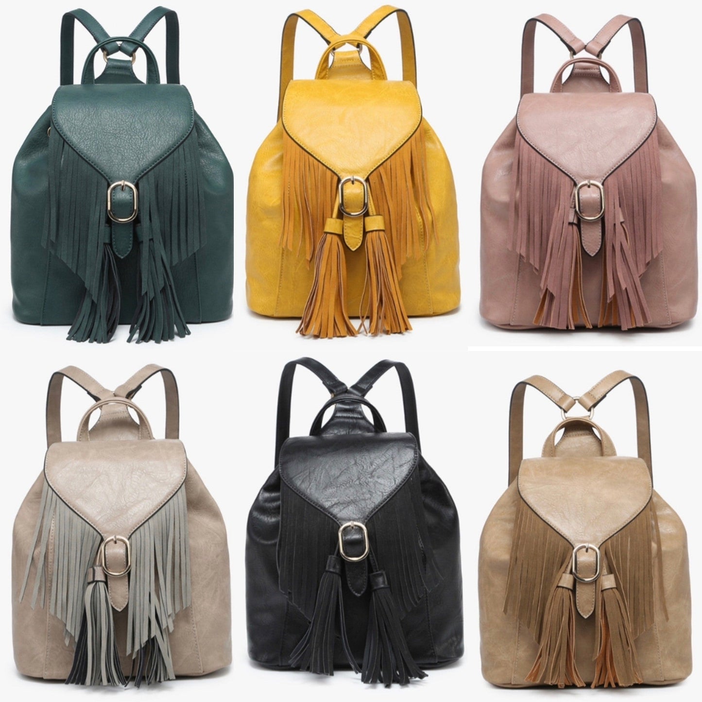 Jewel Distressed Bucket Backpack