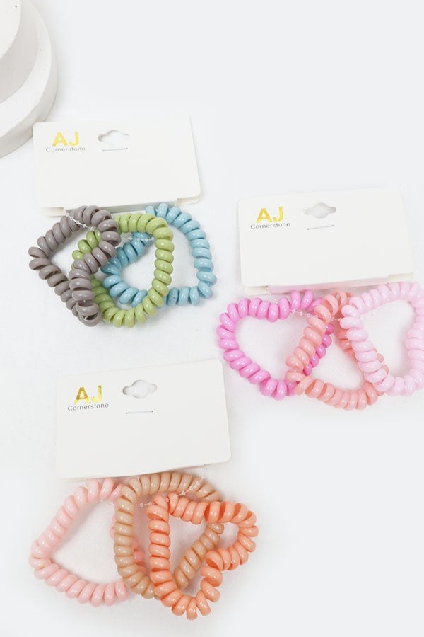 3 Piece Heart Coil Hair Ties