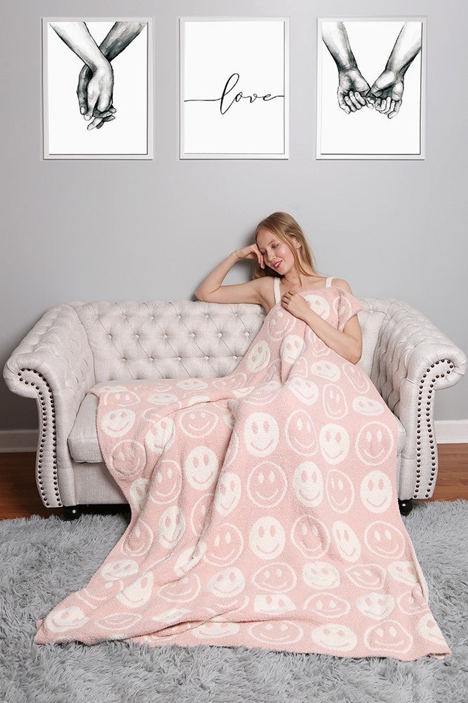 Luxury Happy Face Throw Blanket